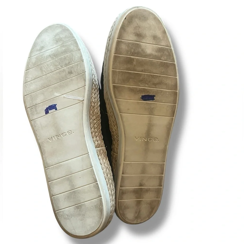 VINCE Acker Espadrille Slip-On Sneakers Black Suede